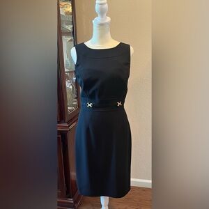 Tahari Black Midi Dress with Belt Detail